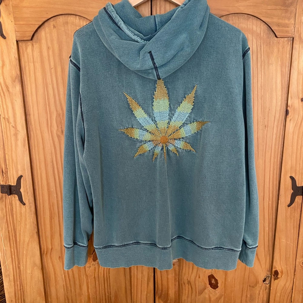 Lucky Brand Acid Washed Embroidered Hoodie